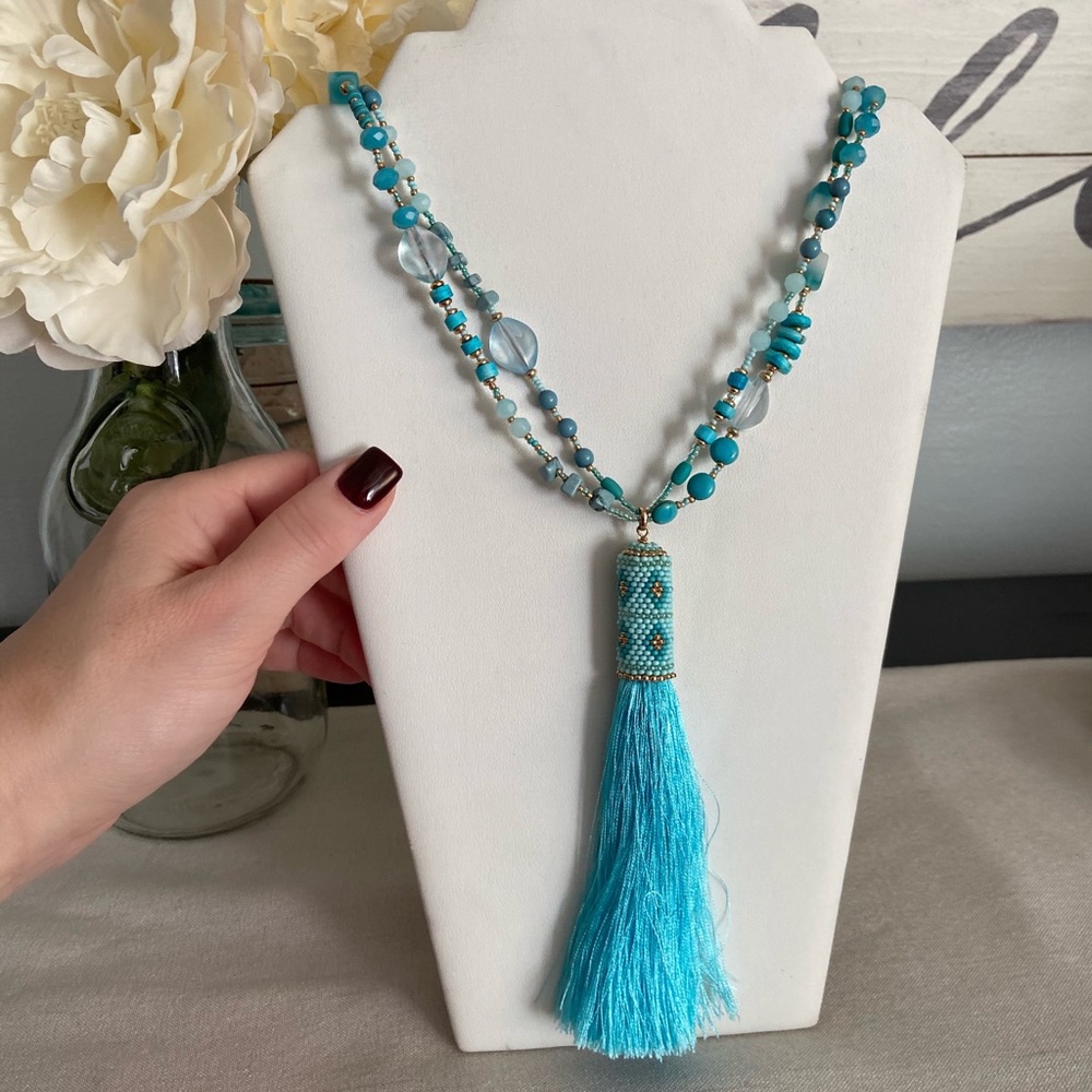Chico’s Blue Beaded Necklace